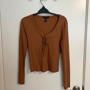 Forever 21 brown long sleeve shirt
